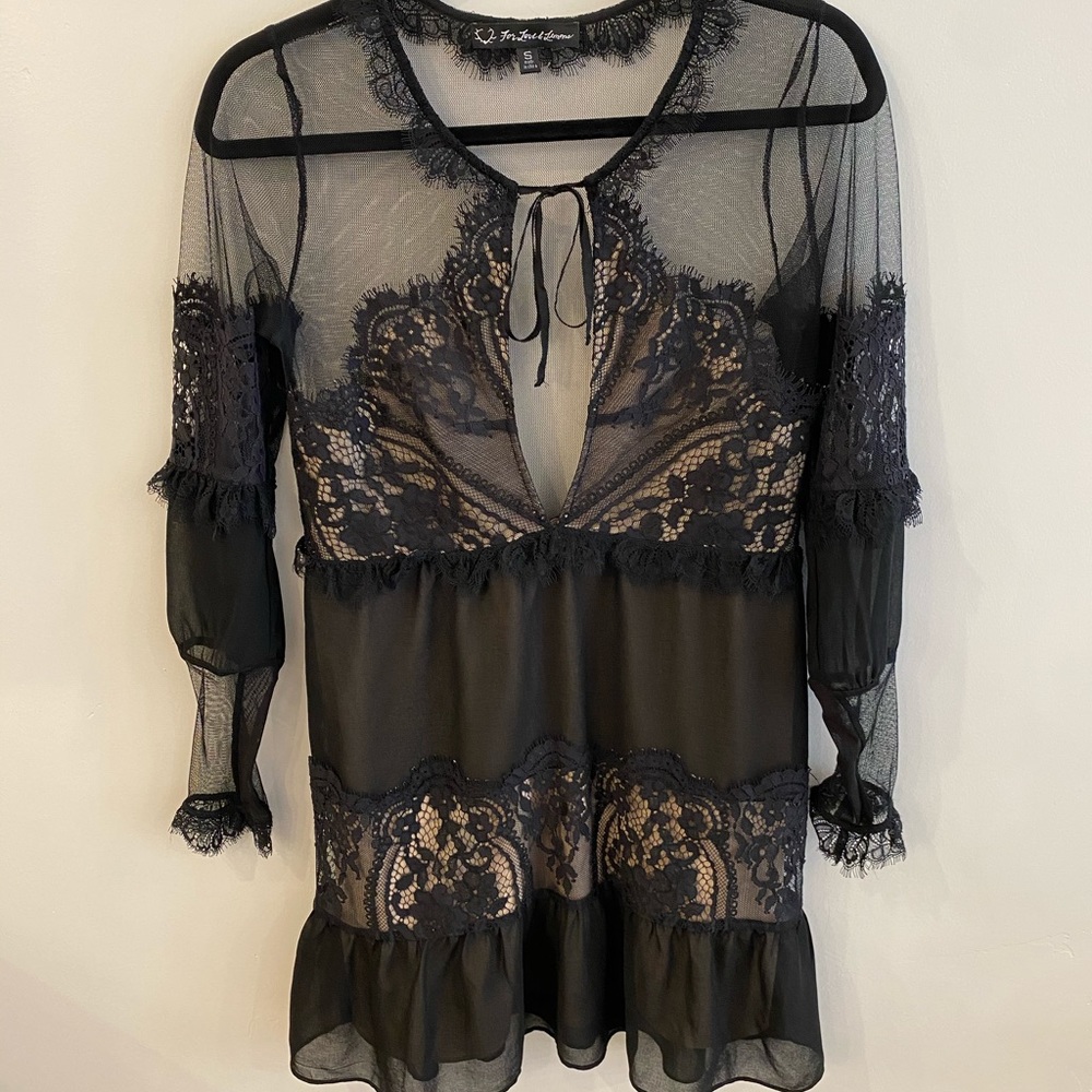 For Love and Lemons black lace dress